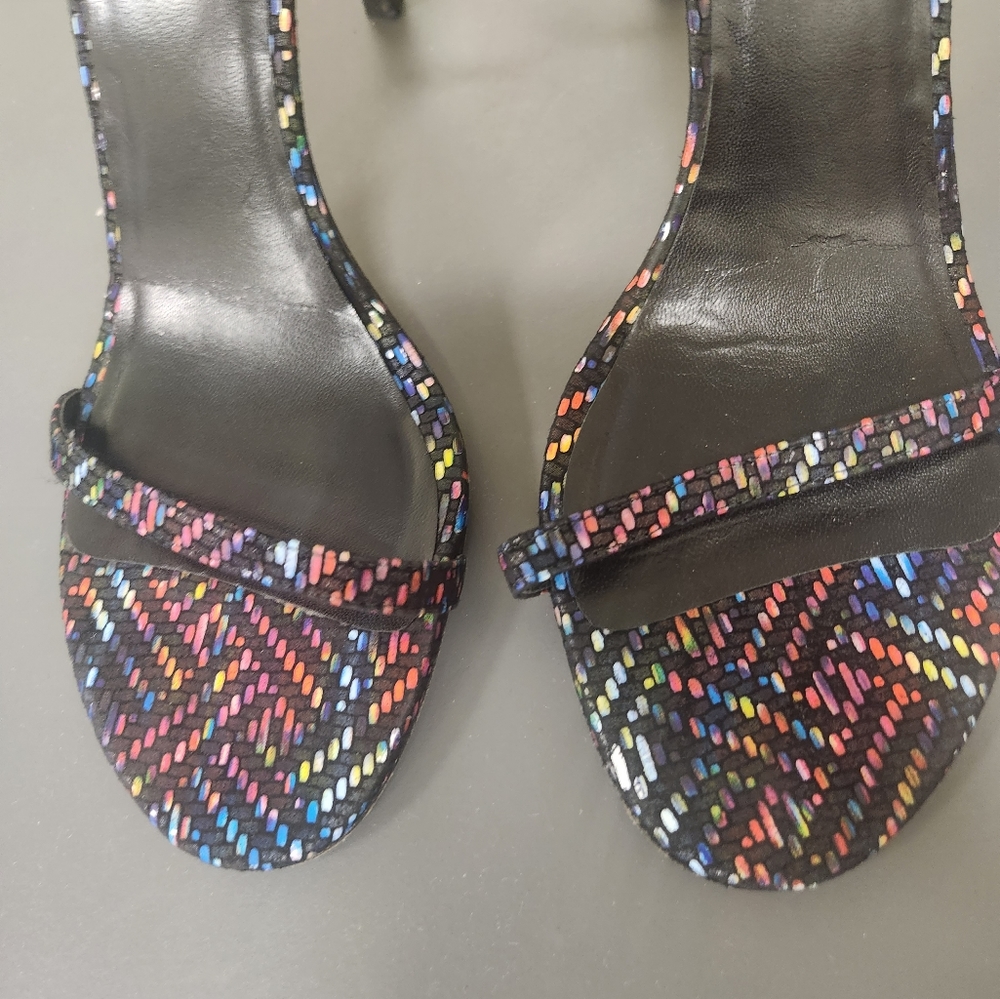 Stuart Weizman Nudist Song Multi Color Sandals Sz… - image 4